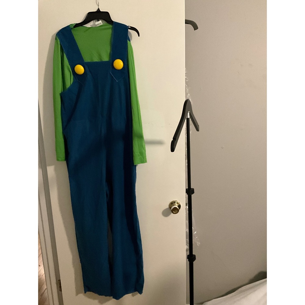 Nintendo Luigi Costume Mens XL 42-46 Super Mario Bros Cosplay Disguise 68085D